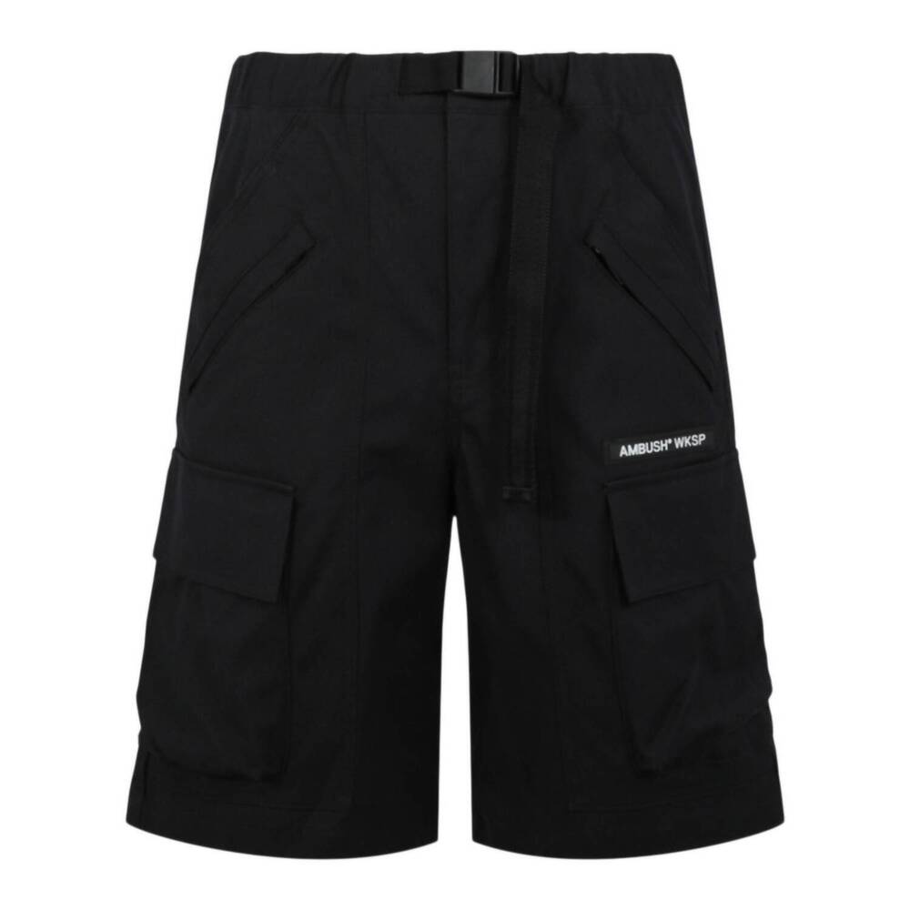 NEW AMBUSH men's logo cargo shorts in black